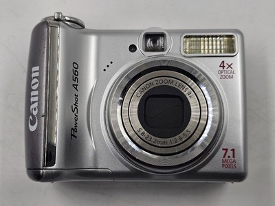 Canon PowerShot A560 7.1 MP Kompaktkamera Silber   Funktionstüchtig