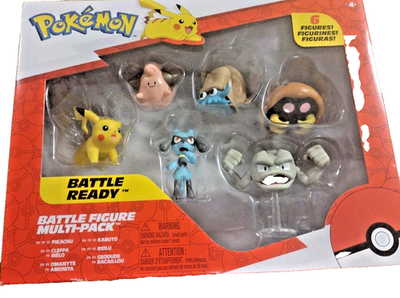 Pokemon Jazwares Battle Ready Mini Figure Variety Set - 6pk. New