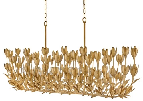 Hinkley Lighting 30015 Flora 10 Light 60"W Lisa McDennon Candle - Gold - Picture 1 of 9