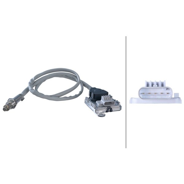 Nox-Sensor Nox-Katalysator 890 Mm Kabel 5-Polig Hella FüR U.A. Dacia Duster-image