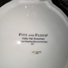 Fitz & Floyd Holly Hat Snowman Ceramic Christmas Basket Candy Nut Dish Whimsy — photo 6