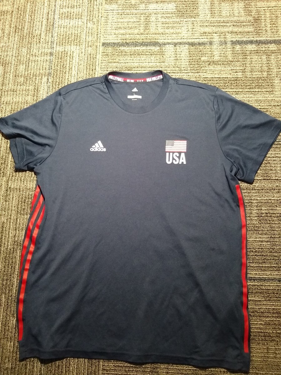 Adidas Team USA Volleyball Performance T-Shirt Men's Large Short