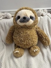 Large Tan Sloth Plush 25 Stuffed Animal Gray Face Shaggy Floppy Stuffed animal
