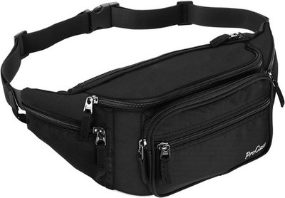 ProCase Gürteltasche 6 Reißverschlusstaschen Wasserabweisend Schwarz