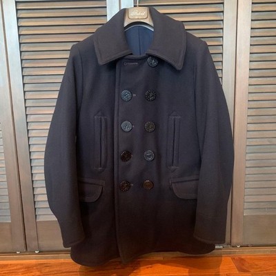 The Real McCoy's Pea Coat Men's Size 38 Wool Navy Military Made in