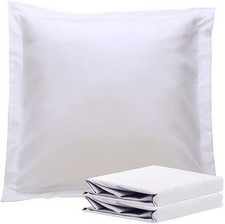 Pillow Sham Covers Euro 2 Pack Brushed White 26x26in for Bed Decor