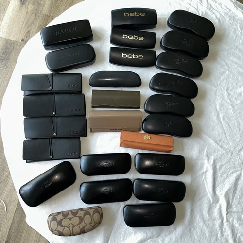 Lot Of 26 Designer Glasses Cases Coach Ray Ban Ted Baker Ralph Lauren Bebe Nike