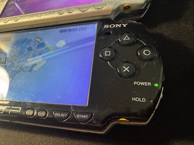 Two Upgraded Sony PlayStation Portable PSP 2001 Black & Silver Bundle w Extras
