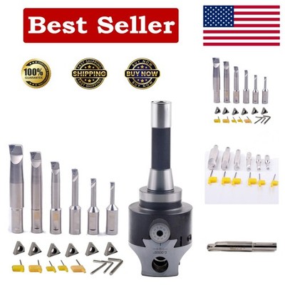 Versatile R8 Boring Head 2-Inch with 6 Boring Bars - Ideal for 1/2'' to 4'' Sizes
