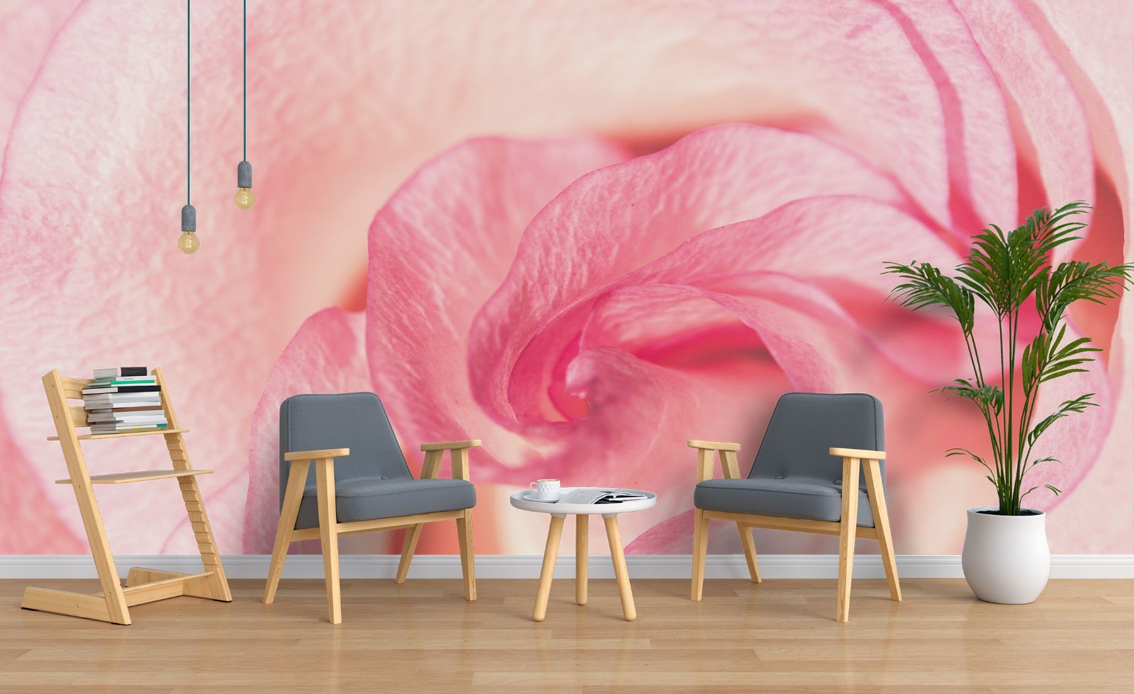 3D Pink Flowers Plants Close-up Wall Murals Wallpaper Murals Wall Sticker