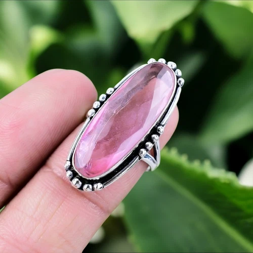 Pink Kunzite Ring 925 Sterling Silver Ring Handmade Gemstone Ring Women's Ring