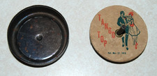 RARE WORKING VTG Tango Toy Spinning Top Dancers Cardboard  Metal Patent 1918
