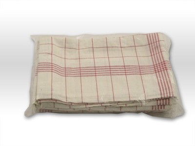 Axis Line Geschirrtücher halbleinen 50cm x 70cm rot kariert 10er Pack