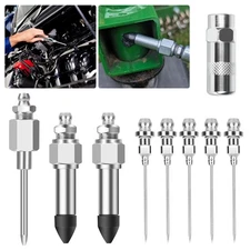 9PCS Grease Gun Needle Nozzle Kit with Injector, Rubber Adapter & Fitting Tools