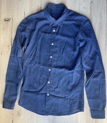 Smog Shirt Hemd S Herren Gestickte Punkte Langarm Baumwolle