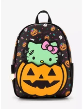 Her Universe - Hello Kitty Zombie Pumpkin Glow-In-The-Dark Mini Backpack - NEW!