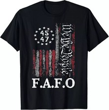 Funny Fafo Trump President Trump Fafo American Flag T-Shirt