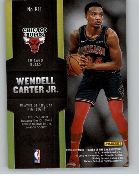 2018-19 Panini Player of the Day Rookies #R11 Wendell Carter Jr. (ref 144097) - Image 2 of 2