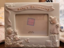 Baby's Christening Photo Frame White 3.5x5" picture