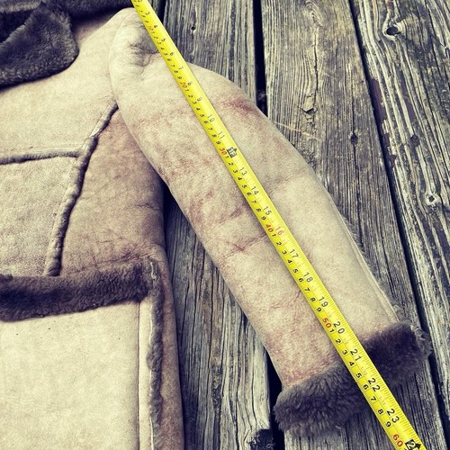 Vintage Schott NYC Sheepskin Shearling Leather Marlboro Man Coat Jacket Size M - Picture 3 of 9