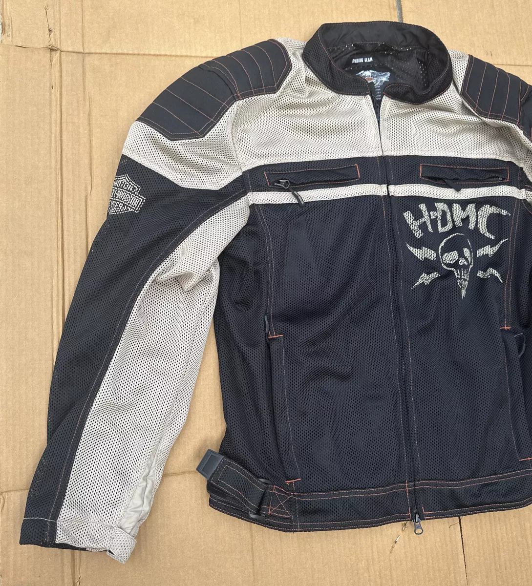 Men's skull deals mesh riding jacket
