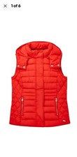 Image of Joules Padston Red Padded Gilet Size UK 12 NWT Rrp£75 Body Warmer