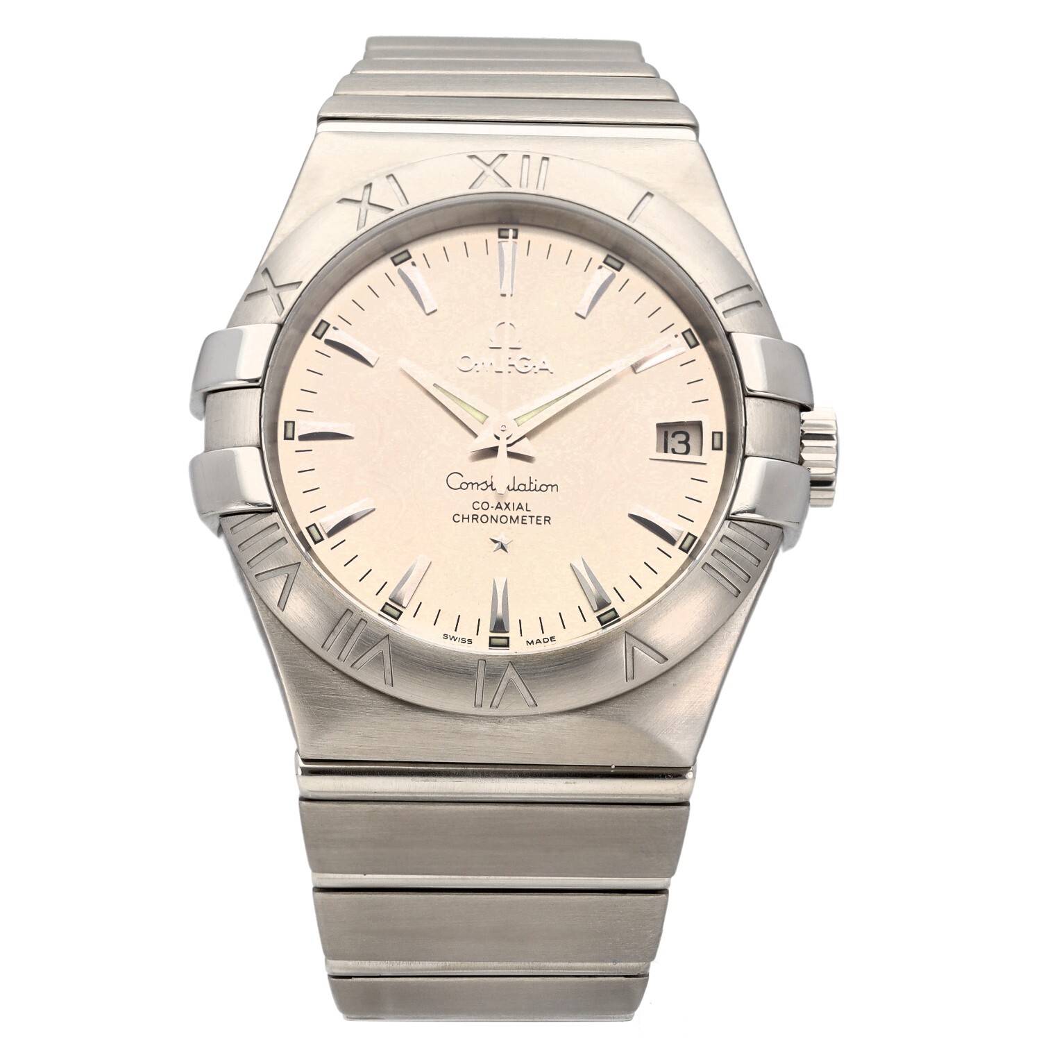 Omega Constellation Stainless Steel Watch 35mm Case Grey Dial With 20cm Strap