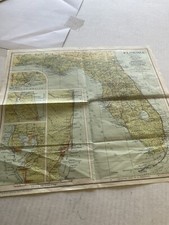 1930  Map Of FLORDIA U.S.A.  12" x 12"