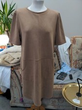 Zara Gorgeous Beige Pinafore Dress Size L