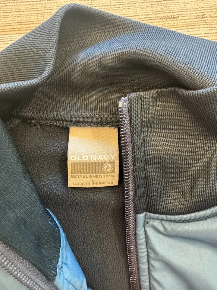 Old Navy 风衣夹克成人大号复古全拉链羊毛衬里弹簧外套 — 第 2/4 张图片