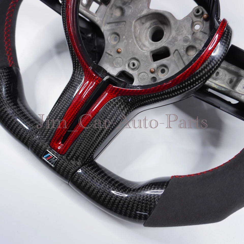 Volante Alcantara personalizado de fibra de carbono apto para BMW F87 M2 F80 M3 F82 M4 M5 Foto 3 de 4