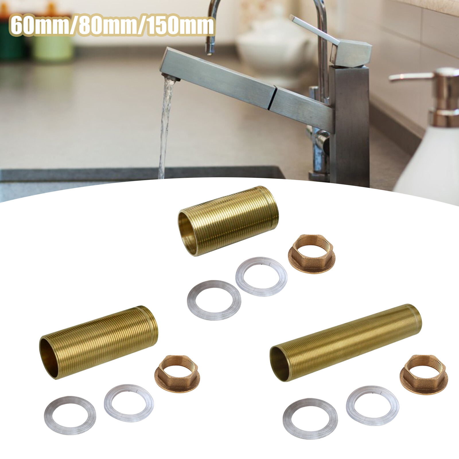 Kitchen Basin Mixer Tap Repair Fitting Kit,Brass Threaded Tube Nut