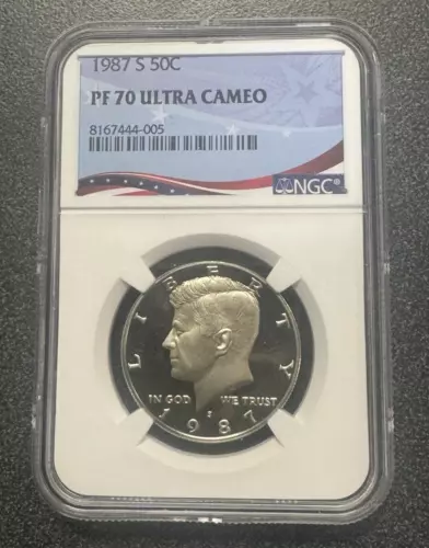 1987 S 50c Pf70 Ngc Top Pop Ultra Cameo Kennedy