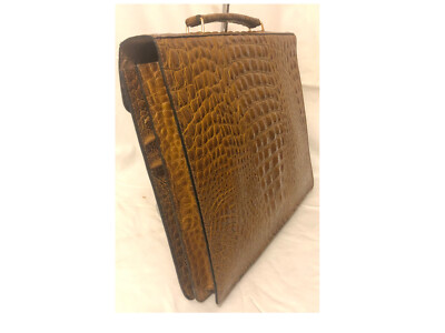 Mallette Cartable En Cuir Havane Jelen 1189-38 - Sacoche Serviette Vintage Pour Affaires