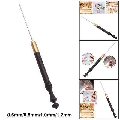 Stickhaken Stricken Pailletten Perlen Handarbeit Zubehör Holzgriff