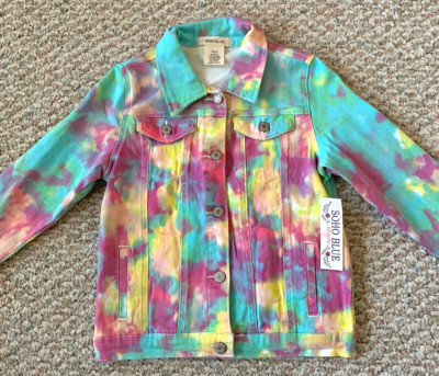 Soho Blue Denim NEW w/Tags Girls Colorful Tie-Dye Denim Jacket Size L 14