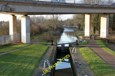 Foto 6x4 Haggonfields Schleuse Worksop Blick nach Westen unter der Umgehungsbrücke. c2015