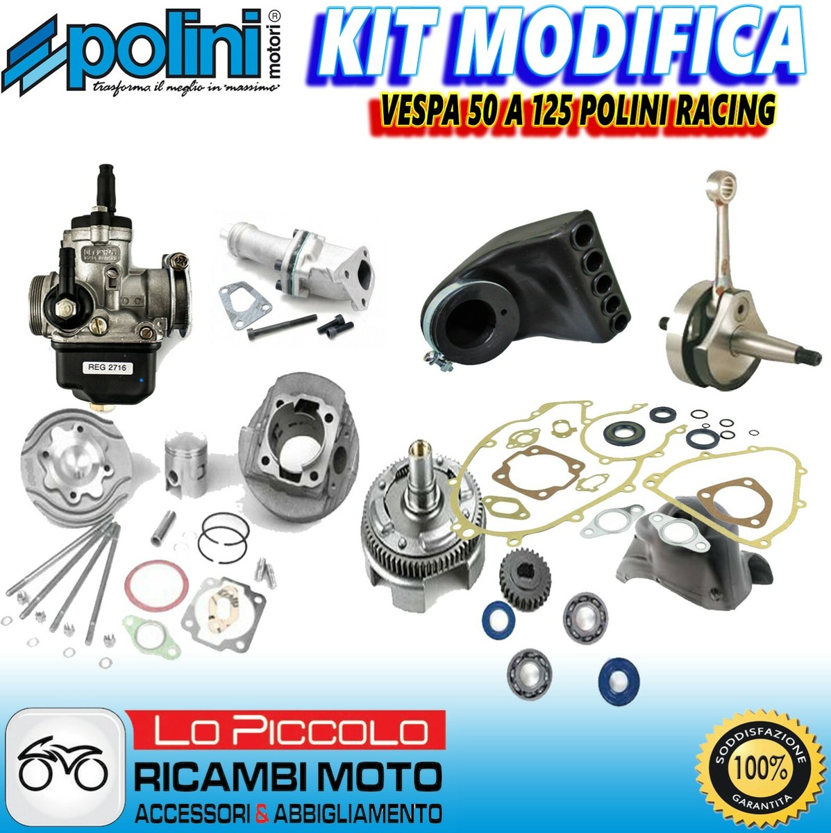 Engine Upgrade Kit Crankshaft Vespa 50 130 PK XL 50 Cone 20