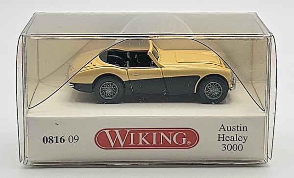 Wiking Austin Healey 3000 Modell 1:87 Gelb Schwarz SammlerstüCk Neu & Ovp-image