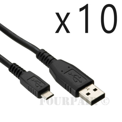 10 Pack - 10ft Micro USB Sync Charger Cable Cord LG HTC PS4 Xbox One Controller