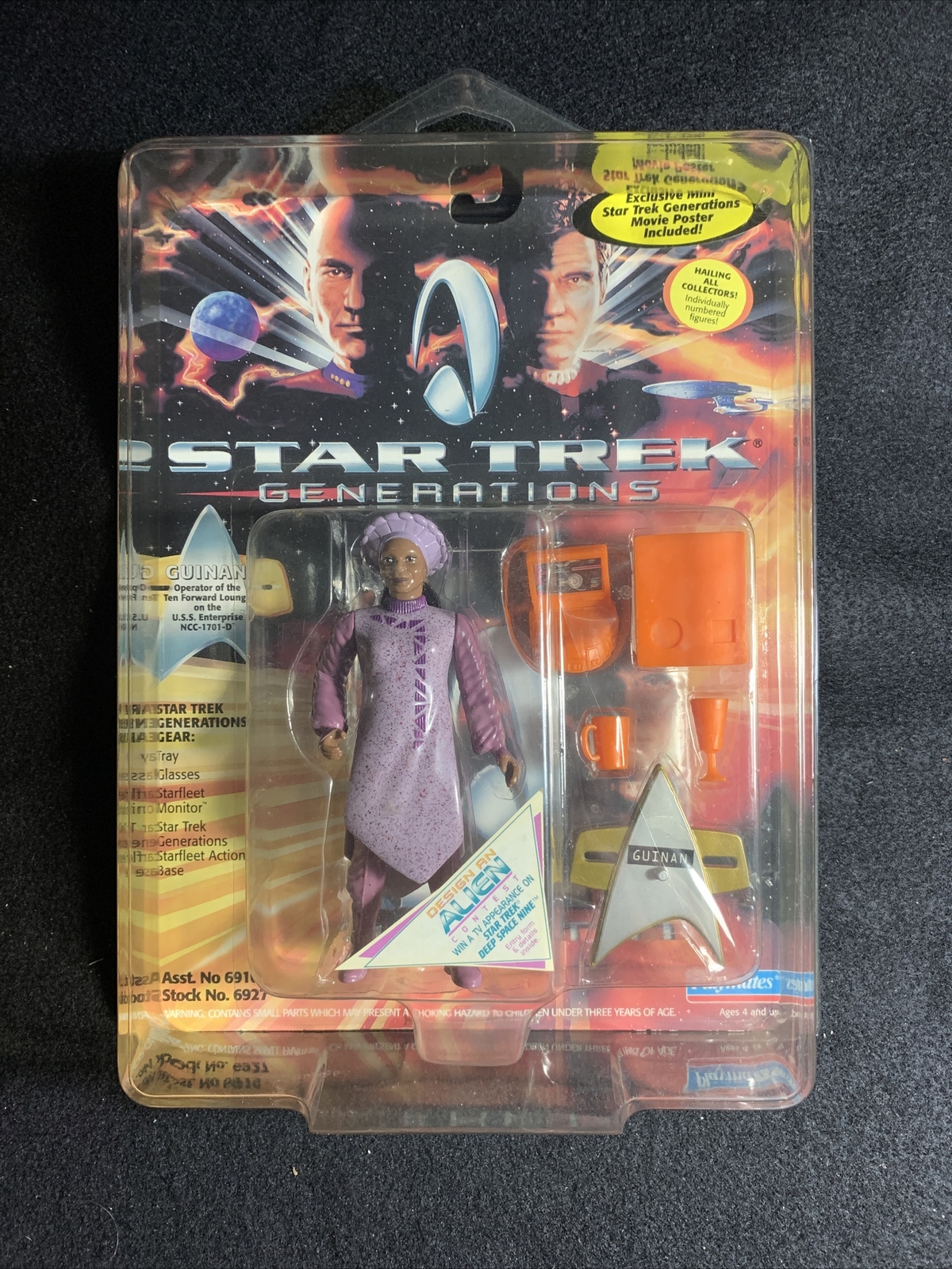 Playmates Toys. Star Trek Generations Guinan. NEW W/COLLECTOR CASE