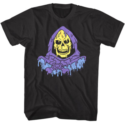 Masters of the Universe Melting Skeletor Men's T-Shirt Evil Overlord He-Man Gray