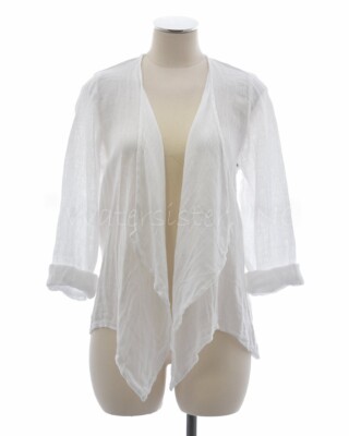FENINI USA Linen Soft Drape Front  MESH JACKET  Open Cardie Top  1X - 3X  COLORS