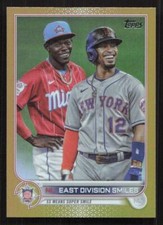 2022 Topps NL East Division Smiles Gold Foil #98 Francisco Lindor Card