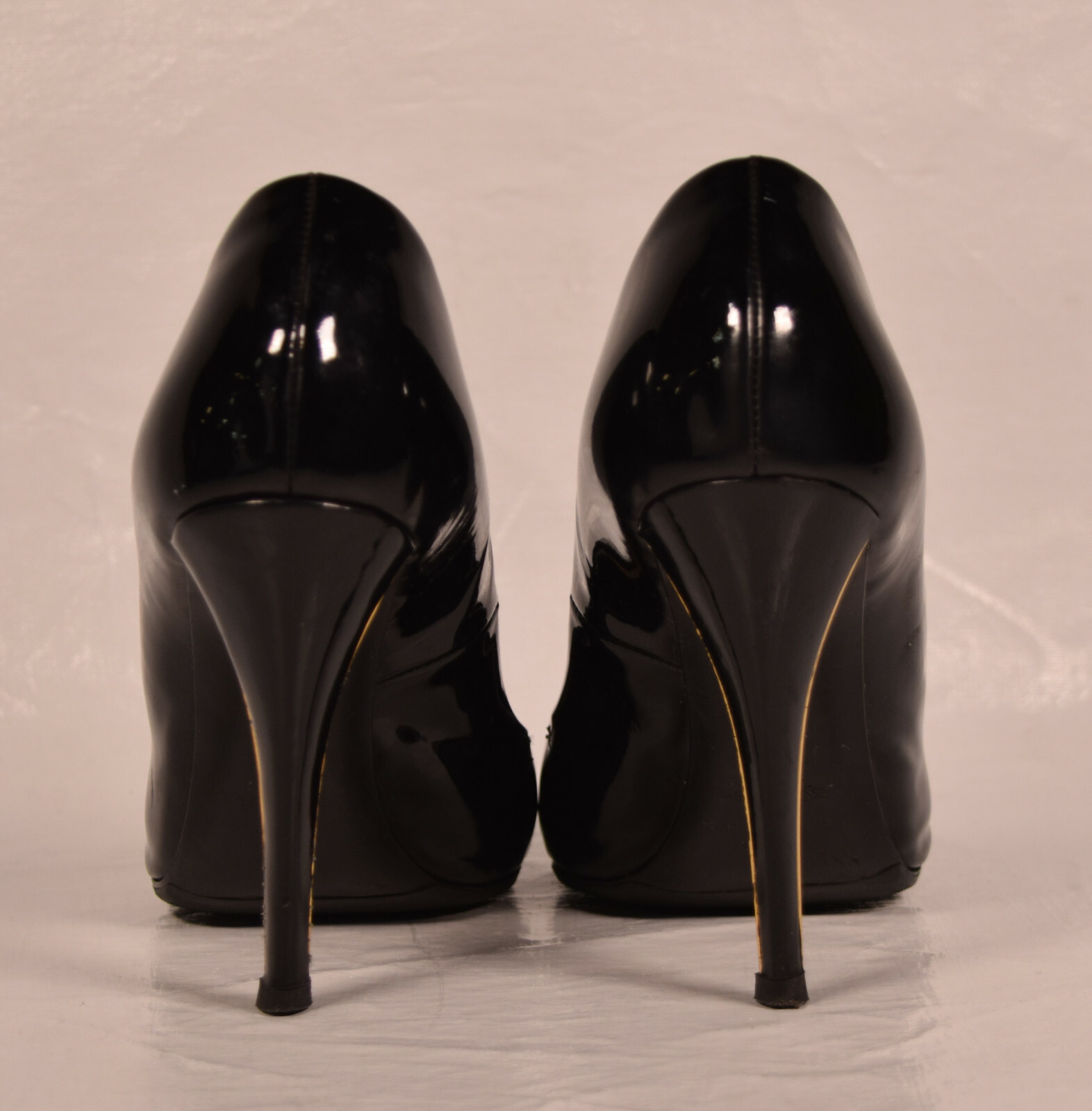 SAINT LAURENT Yves Saint Lauren YSL donna nera patinata pelle tacco alto 36 5