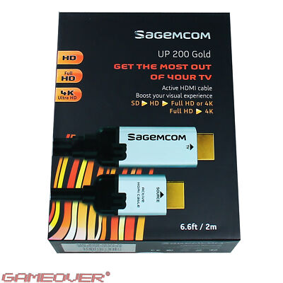   Sagemcom UP 200 Gold UPSCALER Bild SCALER HDMI Kabel 2m Gold ULTRA 4K Full HD