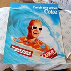 Vintage 1986 Max Headroom Coke Coca-Cola 14x17 Poster Catch The Wave NOS Ocean