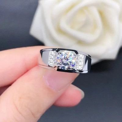 2.57CTW Round Cut Moissanite Solitaire Engagement Ring 14k White Gold Plated