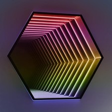 Led Infinity Color-changing Hexagon Accent Mirror Wall Mounted 19.7 In Led Infinity Color-changing Hexagon Accent Mirror Wall Mounted 19.7 In