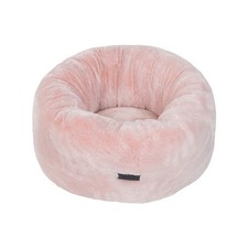 Baxter Bone Pink Faux Fur Plush Donut Pet Bed - Small